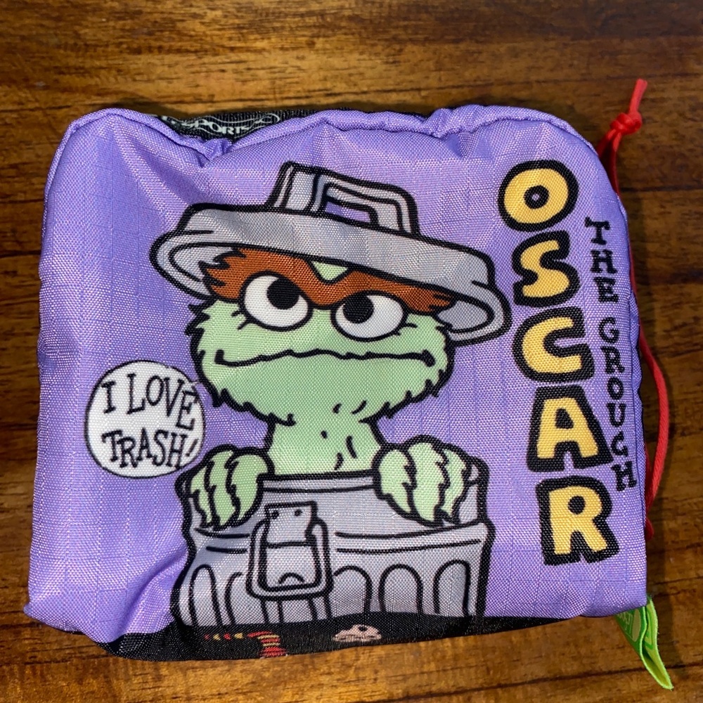 LESPORTSAC X SESAME STREET COLLECTION OSCAR & COOKIE MONSTER POUCH MAKEUP BAG